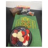 Chips, game mat, wood box and Lionel pen