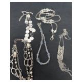5 silvertone necklace