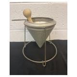 Vintage Aluminum Cone Sieve Strainer Colander and