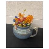 5ï¿½ clay teapot with stir stixs