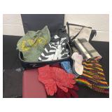 Group of bags, shirts, gloves, hat and