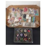 Large group of beads, jewelry making supplies and