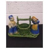 Vintage Shawnee pottery wishing well planter