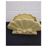 Vintage yellow Abingdon pottery fan planter with