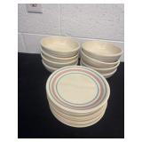 McCoy bowls and plates  pink and blue set