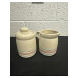 McCoy #1414 sugar bowl with lid and creamer set,