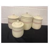 4pc McCoy canister pink and blue set