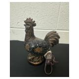 Vintage Small Bronze Tone Rooster Mosaic Glass