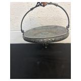 10ï¿½ Vintage Silver Plated Ornate Tray with handle