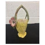 10ï¿½ Small Vintage Planter - Yellow Flower Basket