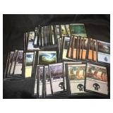 Group of basic land magic cards