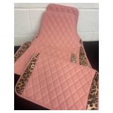 4pc pink leopard print car floor mats
