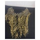 vintage-style beaded fringe collar overlay