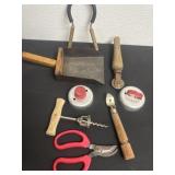 Group of vintage bottle opener wine screen and