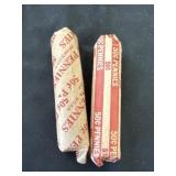 Two rolls of copper pennies