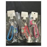 Three new Starbucks double shot keychains