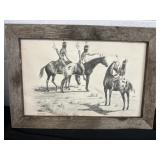 Native Ink Artwork in Frame 20x28