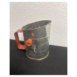 vintage tin flour sifter
