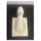 Vintage White Ceramic Duck Goose Head Wall