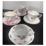 4 teapot and saucers