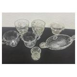 Glass cups and dish has  chips