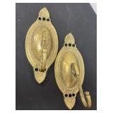 2 9ï¿½ Vintage Solid Brass Wall Sconces: Ornate