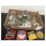 Group of mason jar lids