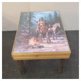 Puzzle, Glass top log leg table