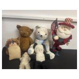 Group of vintage teddy bears and 4th of July