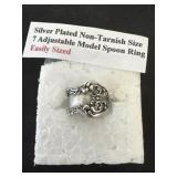 Silver plated non-tarnish size 7 adjustable model