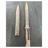 World War II Bayonet Knife with metal sheath