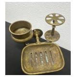 Brass Antique Bathroom Toothbrush Cup and Soap