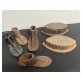 Vintage cast iron Shoe molds and sad irons