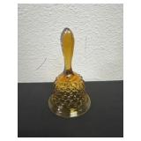 Vintage Glass Bell -  Amber Hobnail - 6ï¿½