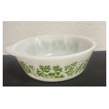 7ï¿½ Vintage Jeannette Glass Green Herbs Pattern