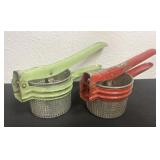 2 vintage potato ricers