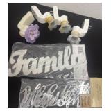 Flower wall Fragrance plugs and metal words