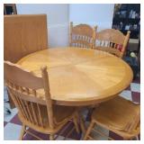 48' Round table four chairs 24' Leaf