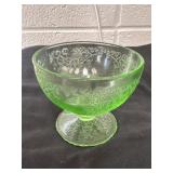 vintage green depression glass sherbet cup