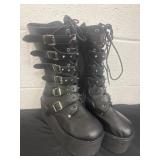 No size black platform boots