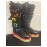 No size rainbow platform boots