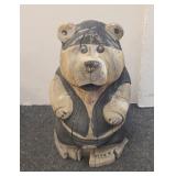 13' wooden carved bear some damage