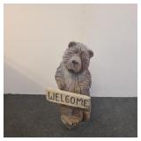 24' Wooden carved welcome bear some damage