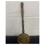 BRASS AND WOOD WALL HANGER / HANGING FAUX BED