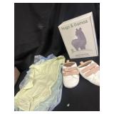 new onies and child shoes and crib sheets