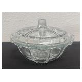 Vintage Clear Pressed Glass Lidded Candy Dish