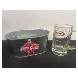 Coca Cola planter with A&W mug