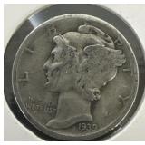 1939D Mercury Dime