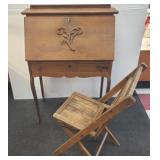 Vintage secretary desk with chair