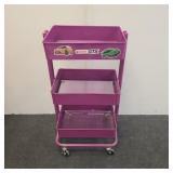 Purple three shelf on wheels